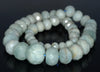 20X16-10X7MM Aquamarine Gemstone Grade A Graduated Faceted Rondelle Loose Beads 17 inch Full Strand (80001629-A97)