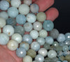 6-14MM Aquamarine Gemstone Grade A Graduated Faceted Round Loose Beads 16.5 inch Full Strand (80001630-A97)