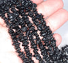 5-6MM Black Tourmaline Gemstone Pebble Nugget Chip Loose Beads 34 inch (80001739-A15)