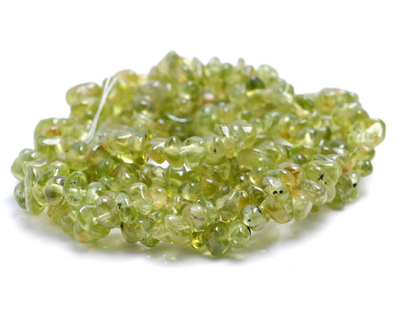 5-6MM Peridot Gemstone Pebble Nugget Chip Loose Beads 34 inch (80001754-A16)