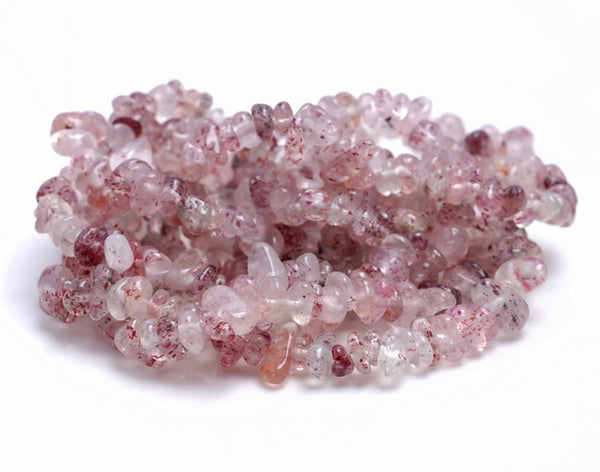 5-6MM Strawberry Lepidocrocite Quartz Gemstone Pebble Nugget Chip Loose Beads 16 inch (80001759 H-A16)