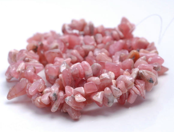 6-8MM Rhodochrosite Gemstone Pebble Nugget Chip Loose Beads 35 inch (80001787-A17)