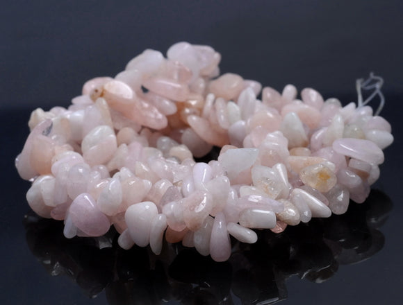 7-8MM Morganite Gemstone Pebble Nugget Chip Loose Beads 33 inch (80001792-A17)