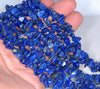 8-9MM Lapis Lazuli Gemstone Pebble Nugget Chip Loose Beads 34 inch (80001793-A17)