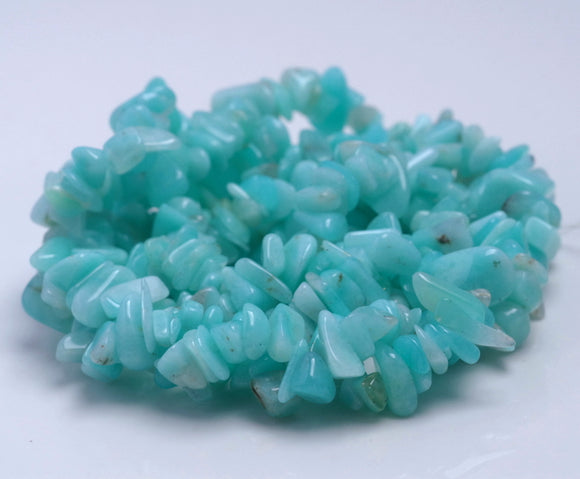 7-8MM Amazonite Gemstone Pebble Nugget Chip Loose Beads 34 inch (80001794-A17)