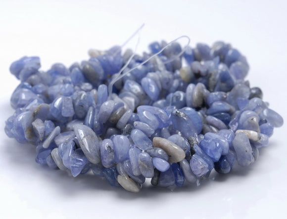 7-8MM Tanzanite Gemstone Pebble Nugget Chip Loose Beads 16 inch (80001797 H-A18)