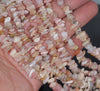 7-8MM Pink Opal Gemstone Pebble Nugget Chip Loose Beads 16 inch (80001801 H-A18)