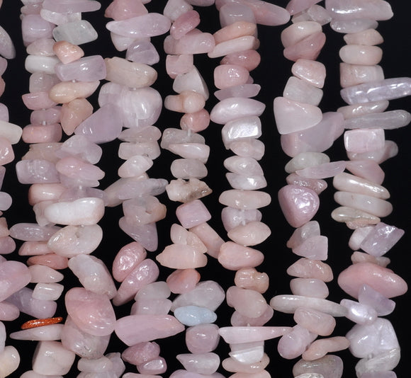 7-9MM Kunzite Gemstone Pebble Nugget Chip Loose Beads 16 inch (80001803 H-A22)