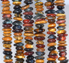 10-12MM Mix Tiger Eye Gemstone Rondelle Slice Loose Beads 16 inch Full Strand (80001809-A22)