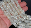 10-12MM White Moonstone Gemstone Rondelle Slice Loose Beads 7.5 inch Half Strand (80001810 H-A22)