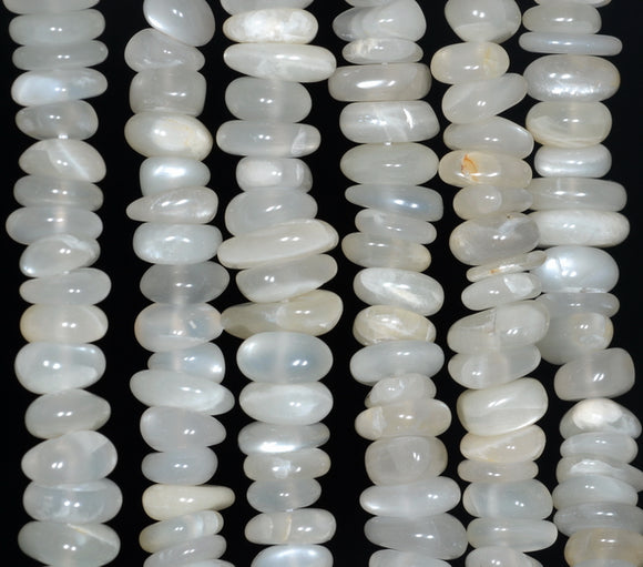 10-12MM White Moonstone Gemstone Rondelle Slice Loose Beads 7.5 inch Half Strand (80001810 H-A22)