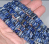 10-12MM Sodalite Gemstone Stick Slice Loose Beads 7.5 inch Half Strand (80001815 H-A19)