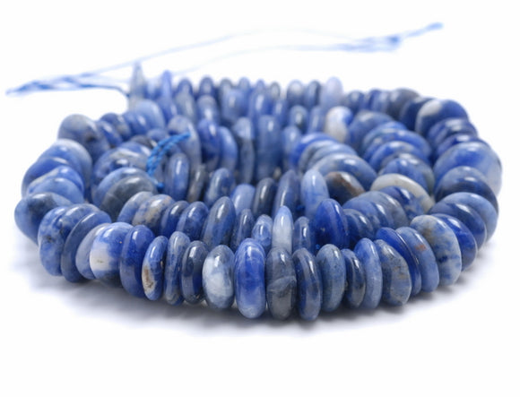 10-12MM Sodalite Gemstone Stick Slice Loose Beads 7.5 inch Half Strand (80001815 H-A19)