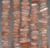 10-12MM Orange Moonstone Gemstone Stick Slice Loose Beads 7.5 inch Half Strand (80001818 H-A19)