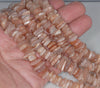 10-12MM Orange Moonstone Gemstone Stick Slice Loose Beads 7.5 inch Half Strand (80001818 H-A19)