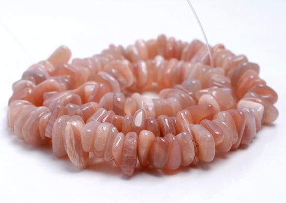 10-12MM Orange Moonstone Gemstone Stick Slice Loose Beads 15.5 inch Full Strand (80001818-A19)