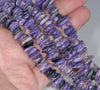 10-12MM Charoite Gemstone Rondelle Slice Chip Loose Beads 7.5 inch (80001820 H-A21)