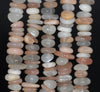 10-12MM Orange White Moonstone Gemstone Rondelle Slice Chip Loose Beads 7.5 inch (80001823 H-A21)