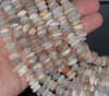 10-12MM Orange White Moonstone Gemstone Rondelle Slice Chip Loose Beads 7.5 inch (80001823 H-A21)