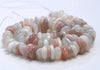 10-12MM Orange White Moonstone Gemstone Rondelle Slice Chip Loose Beads 7.5 inch (80001823 H-A21)