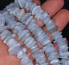 11-13MM Chalcedony Blue Lace Agate Gemstone Pebble Chip Slice Loose Beads 7.5 inch (80001827 H-A27)