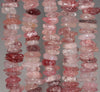 10-11MM Strawberry Lepidocrocite Quartz Gemstone Rondelle Slice Loose Beads 7.5 inch Half Strand (80001829 H-A27)