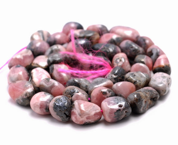 7-8MM Rhodochrosite Gemstone Pebble Nugget Granule Loose Beads 15.5 inch Full Strand (80001830-A27)