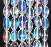 9-10MM Rainbow Drift Quartz (Glass) Gemstone Pebble Nugget Granule Loose Beads 7.5 inch Half Strand (80001831 H-A27)