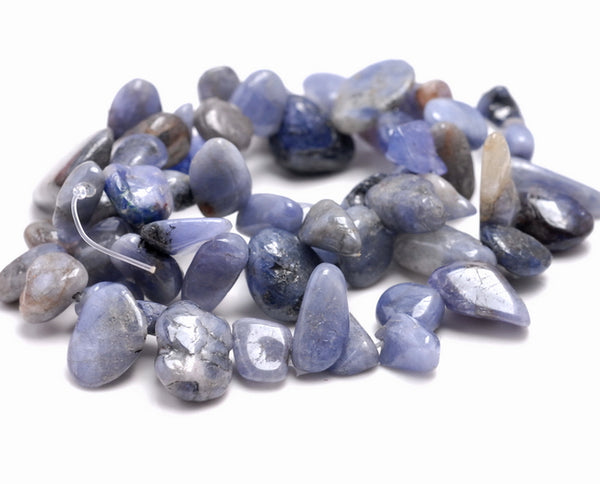 11-13MM Tanzanite Gemstone Pebble Nugget Chip Loose Beads 7.5 inch (80001833 H-A27)