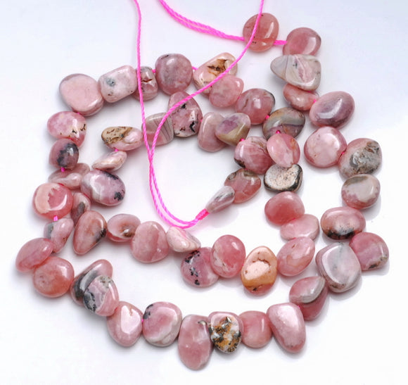 9-10MM Rhodochrosite Gemstone Pebble Nugget Granule Loose Beads 7.5 inch Half Strand (80001842 H-A20)