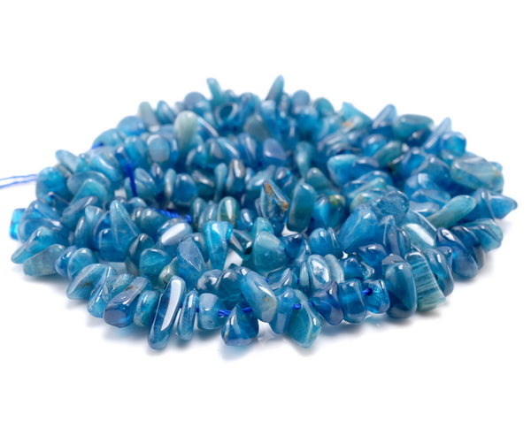 5-6MM Apatite Gemstone Pebble Nugget Chip Loose Beads 7.5 inch (80001849 H-A25)