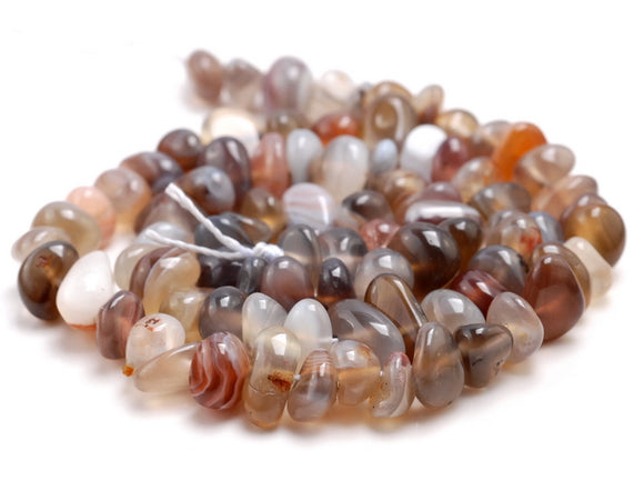 8-9MM Bostwana Agate Gemstone Pebble Nugget Granule Loose Beads 7.5 inch Half Strand (80001854 H-A25)