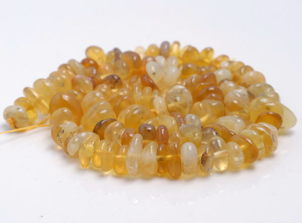 8-9MM Yellow Opal Gemstone Pebble Nugget Chip Loose Beads 7.5 inch (80001855 H-A26)