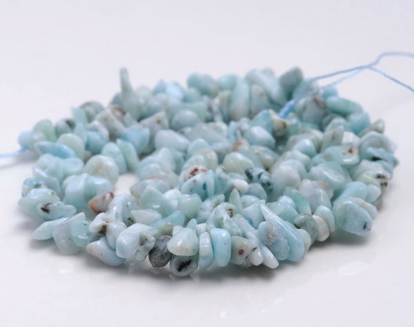 5-6MM Larimar Gemstone Pebble Nugget Chip Loose Beads 7.5 inch (80001858 H-A26)