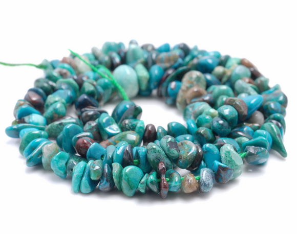 5-6MM Chrysocolla Gemstone Pebble Nugget Chip Loose Beads 7.5 inch (80001865 H-A26)