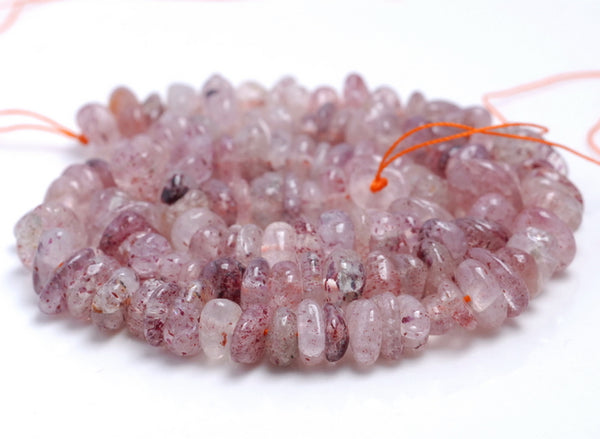 8-9MM Strawberry Lepidocrocite Quartz Gemstone Pebble Nugget Chip Loose Beads 7.5 inch (80001869 H-A14)