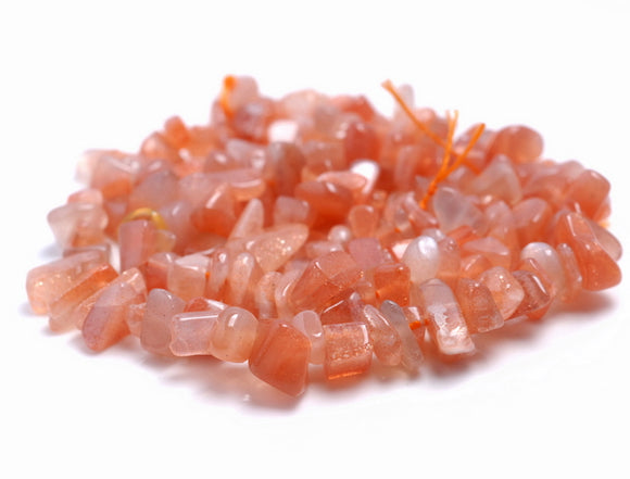 7-8MM Sunstone Gemstone Pebble Nugget Chip Loose Beads 16 inch (80001870-A14)