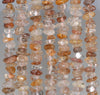 7-8MM Bronze Rutilated Quartz Gemstone Pebble Nugget Chip Loose Beads 7.5 inch (80001872 H-A14)