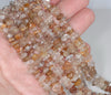 7-8MM Bronze Rutilated Quartz Gemstone Pebble Nugget Chip Loose Beads 7.5 inch (80001872 H-A14)