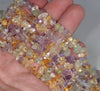 7-8MM Mix Quartz Gemstone Pebble Nugget Chip Loose Beads 7.5 inch (80001874 H-A14)