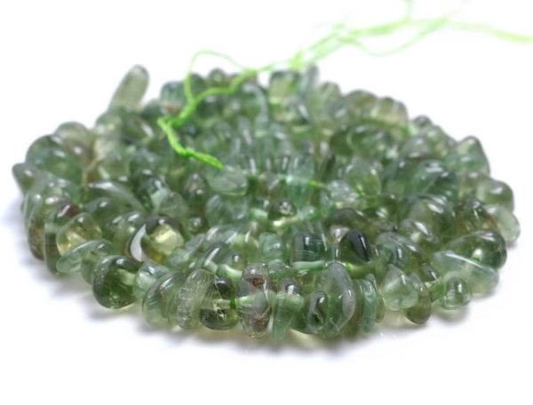 7-8MM Green Apatite Gemstone Pebble Nugget Chip Loose Beads 15.5 inch (80001876-A14)