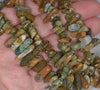 11-14MM Rhyolite Gemstone Stick Pebble Chip Loose Beads 7.5 inch (80001883 H-A23)