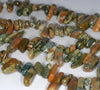 11-14MM Rhyolite Gemstone Stick Pebble Chip Loose Beads 7.5 inch (80001883 H-A23)