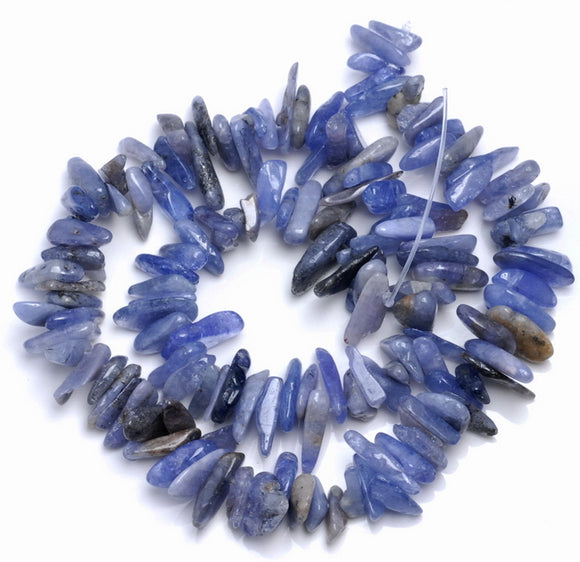 11-14MM Tanzanite Gemstone Stick Pebble Chip Loose Beads 15 inch (80001885-A23)