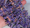 11-14MM Charoite Gemstone Stick Pebble Chip Loose Beads 7.5 inch (80001886 H-A23)