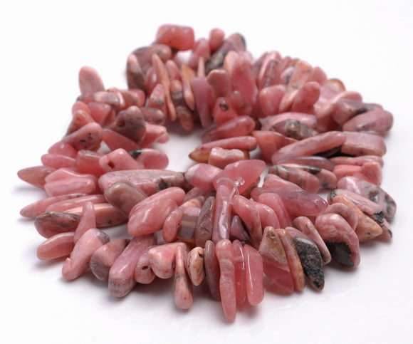 13-15MM Rhodochrosite Gemstone Stick Pebble Chip Loose Beads 15.5 inch (80001888-A24)