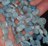 11-14MM Aquamarine Gemstone Pebble Nugget Chip Loose Beads 15.5 inch (80001893-A24)