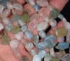 10-12MM Morganite Gemstone Pebble Nugget Chip Loose Beads 7.5 inch (80001897 H-A29)