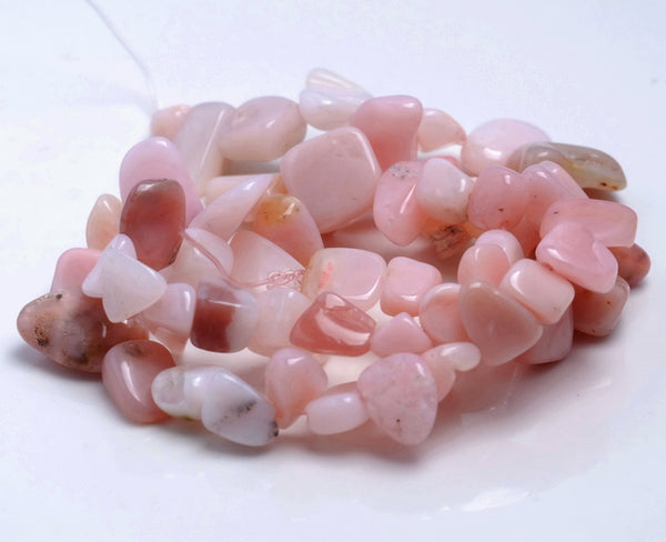 9-11MM Pink Opal Gemstone Pebble Nugget Chip Loose Beads 7.5 inch (80001899 H-A29)