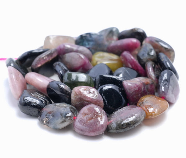 9-11MM Tourmaline Gemstone Pebble Nugget Chip Loose Beads 15.5 inch (80001901-A29)